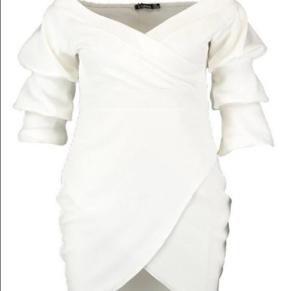 Boohoo Plus Off Shoulder Wrap Bodycon Dress US18